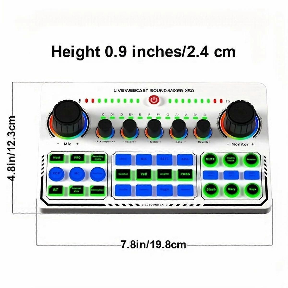 X50 Live Sound Card Audio Mixer Recording Desktop Singing BT OTG Digital Lossless Transmission for