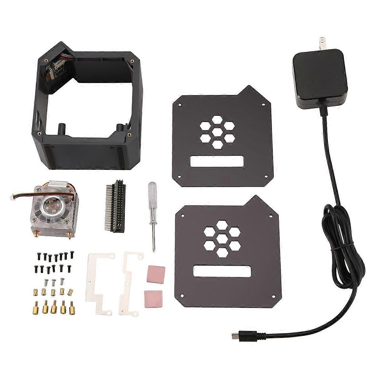 Mini Tower Fan with Case Kit with Ice Tower 0.96 Screen Dispaly Power Supply for Raspberry Pi5 US P