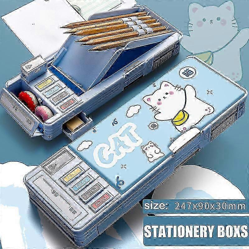 Multifunction Pencil Case Stationery Organizer Box Cute Pattern School Supplies