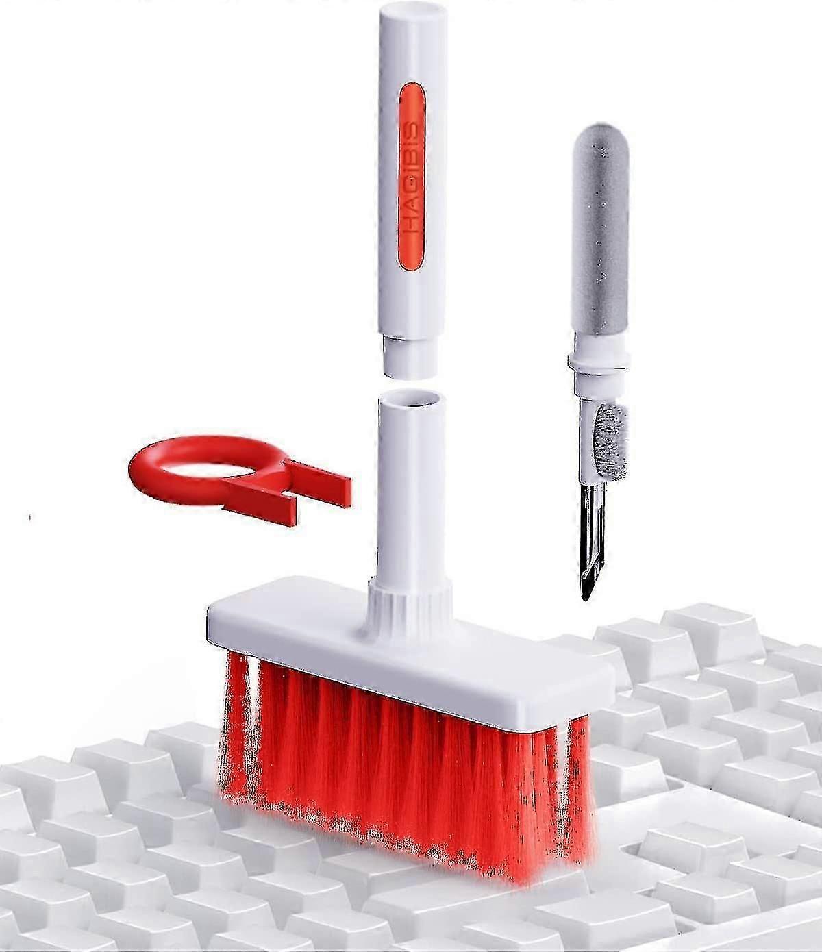 Cleaning Soft Brush Keyboard Cleaner 5-in-1 Multi-function Computer Cleaning Tools Red