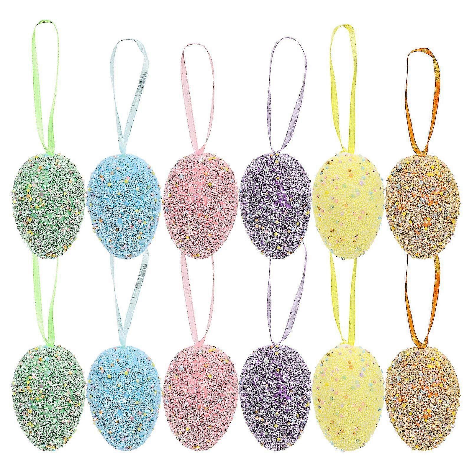 12pcs Easter Egg Accessories Easter Party Kids Toys Foams Easter Egg Decors