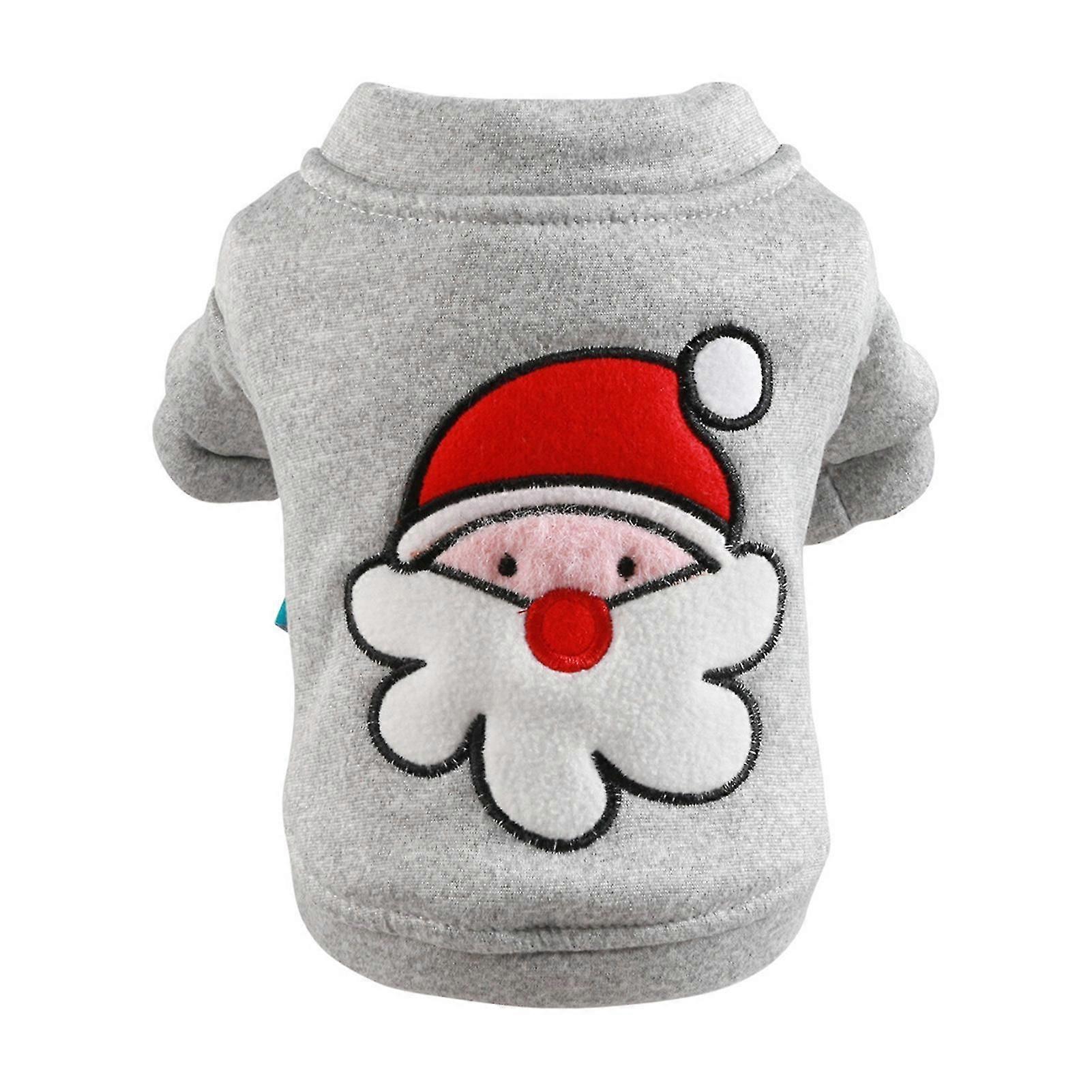 Dog Coat Soft Cartoon Pictures Comfortable Washable Durable Keep Warm Polyester Xmas Santa Claus Pet Costume For Autumn For Christmas
