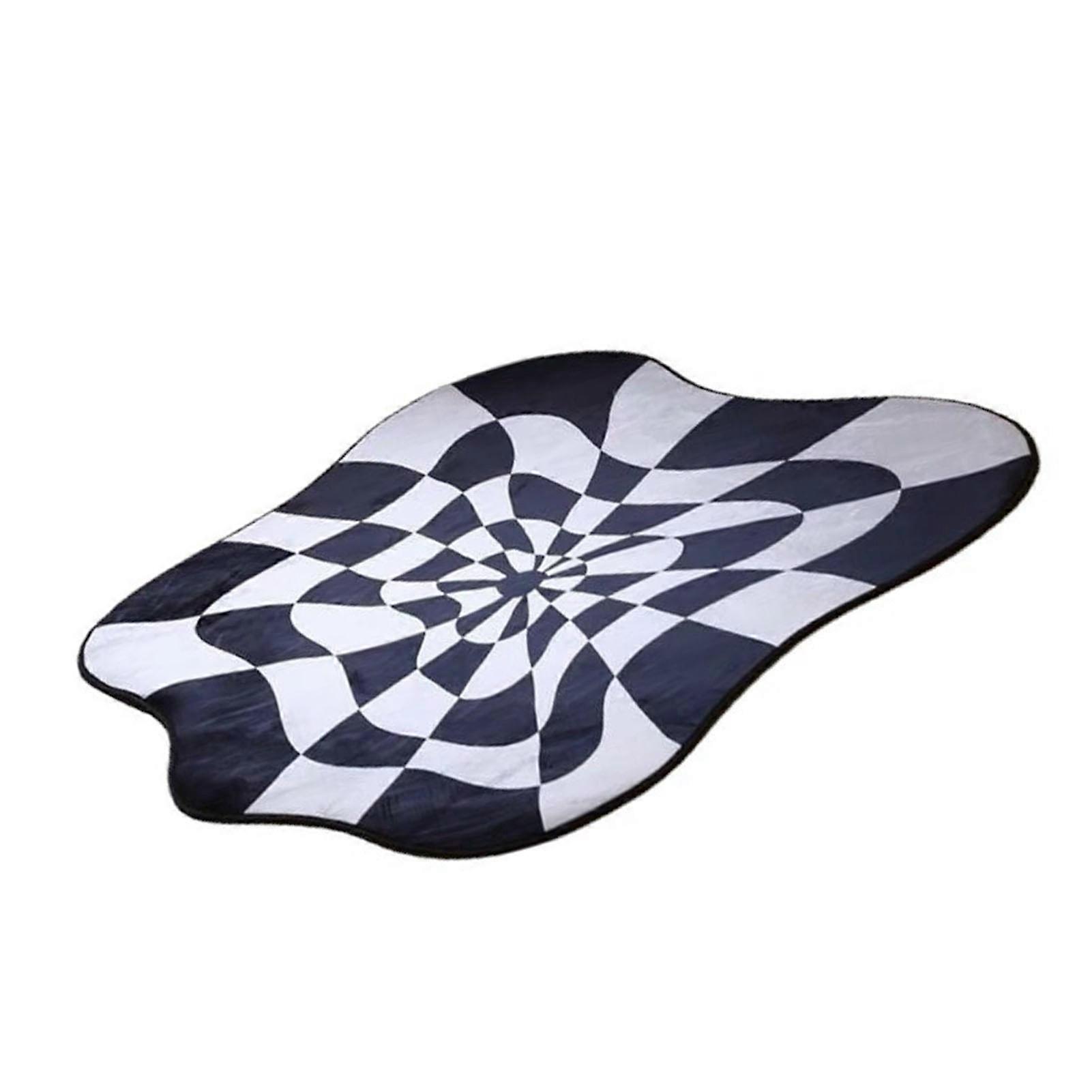 Carpet Comfortable Soft Color Blocking Bedside Creative Irregular Rug for Bedroom Living Room Balcony