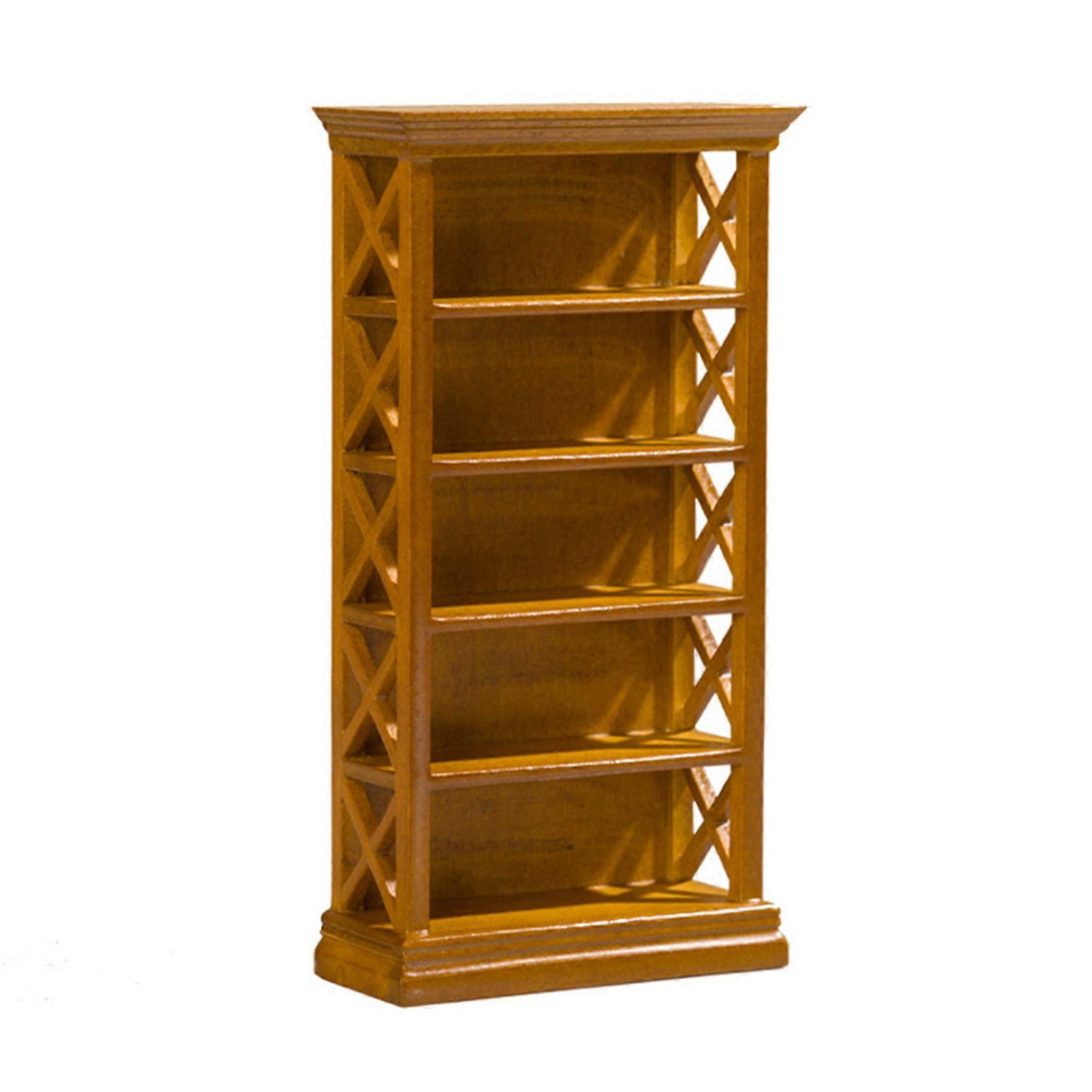 本棚キャビネットクローゼット子供のためのふり遊びロール家具モデルおもちゃ1:12スケールヴィンテージキャビネットプレイハウスウッドカラー