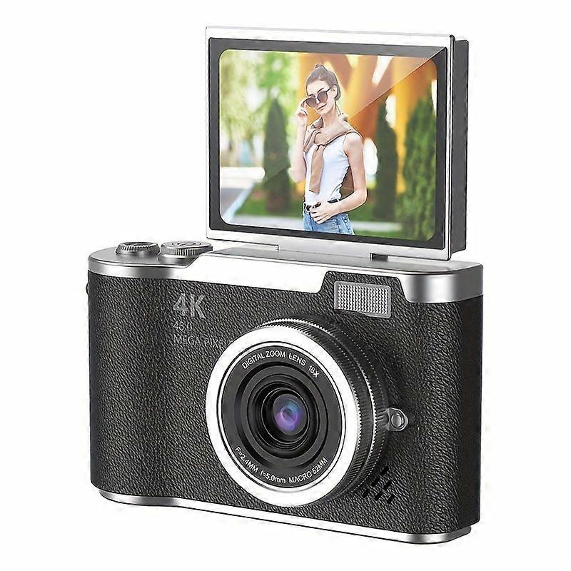 Digital Camera 4K Hd Camera With 2.4 Inch Screen Black
