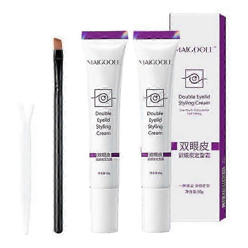 2Pcs Double Eyelid Pen Glue Invisible Double Eyelid Styling Cream Stick Long Lasting