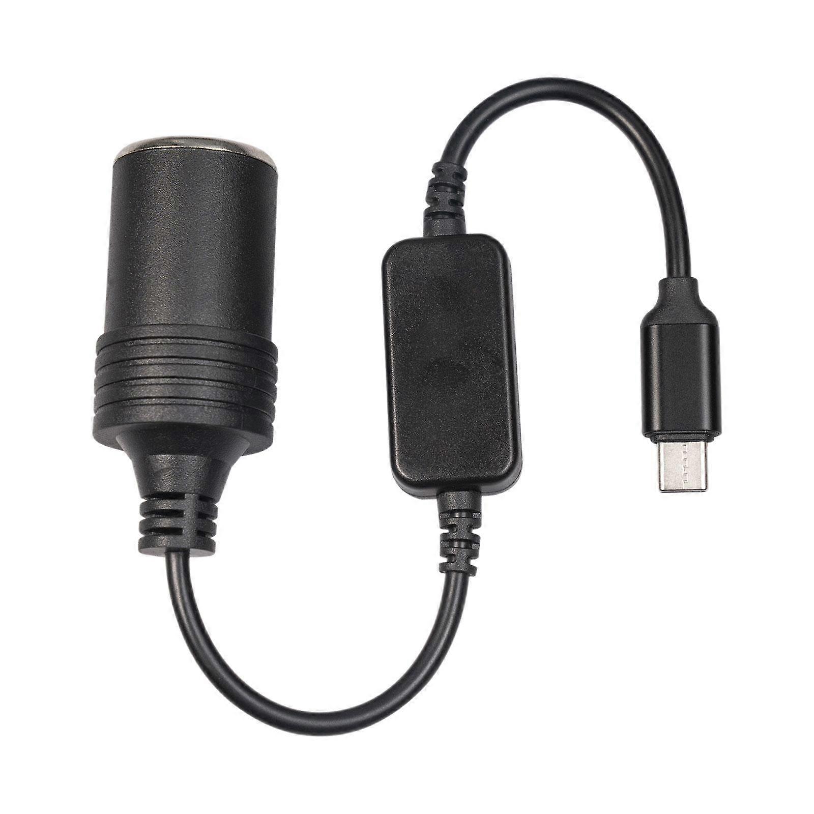 USB C To 12V Car Charger Adapter Cable Power Car Devices With PD Power Bank Home Use For Dash Cam Tire Inflator GPS Fan LED Lights