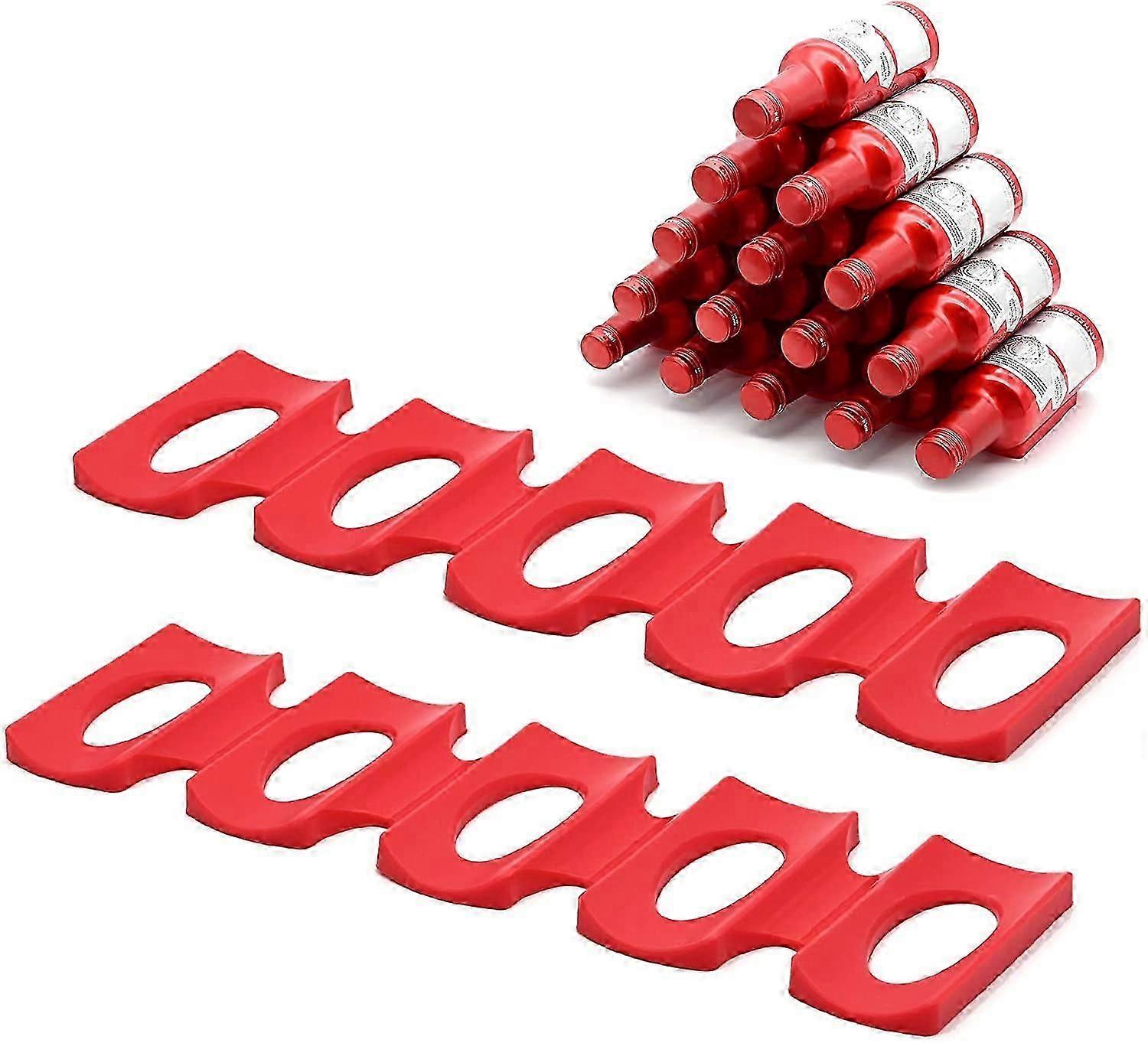 Refrigerator Bottle and Can Stacker, 2pcs Non-Slip Silicone Collapsible Wine Rack Beer Can Rack Organizer, Beer/Coke/Food Can Stacking Mat