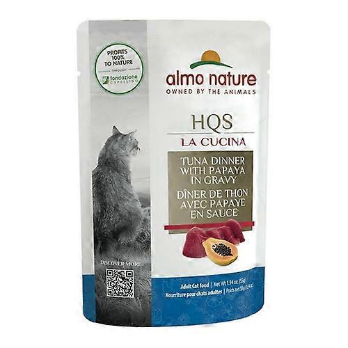 Almo Nature Hqs La Cucina Pouch 金枪鱼晚餐配木瓜肉汁湿猫粮，1.94 盎司（12 件装）
