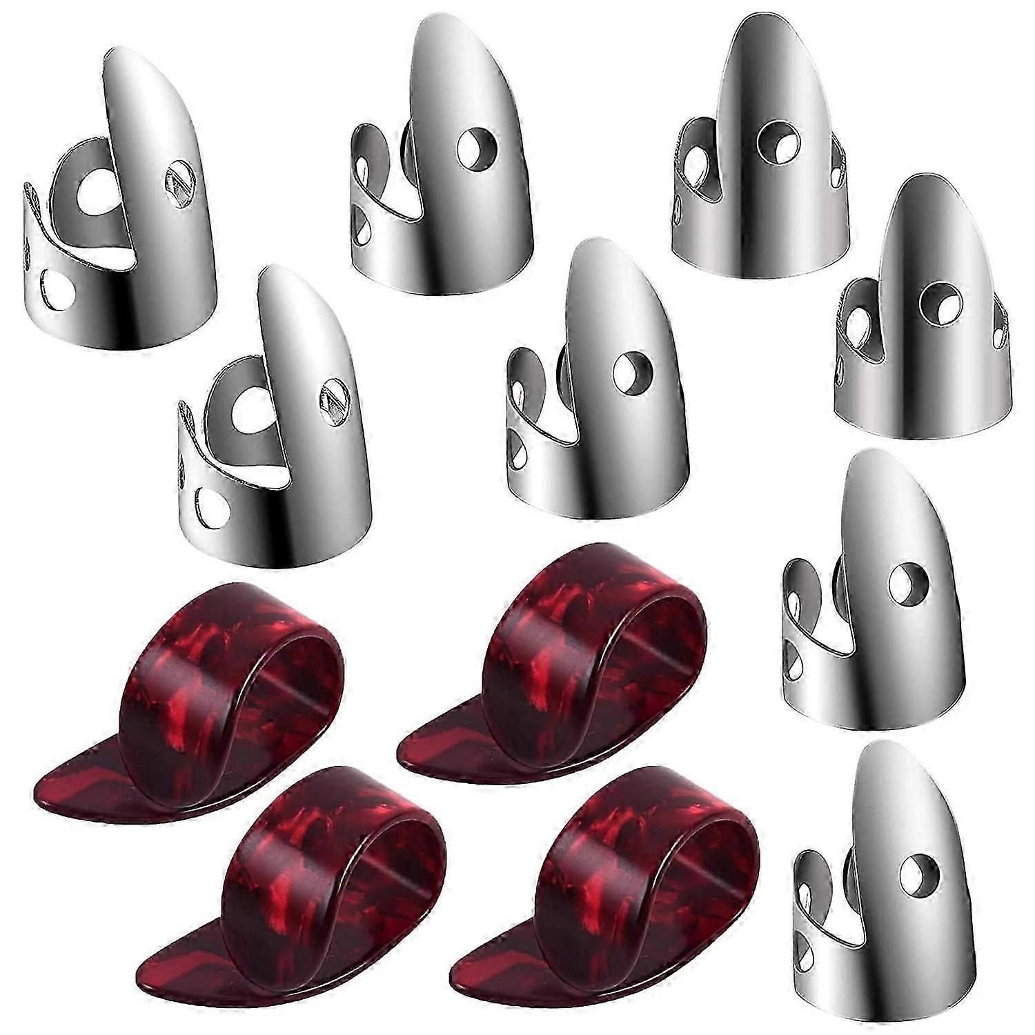 L’ensemble de pics à doigt réglables comprend 8 pics à doigts en acier inoxydable 4 pics à pouce en plastique