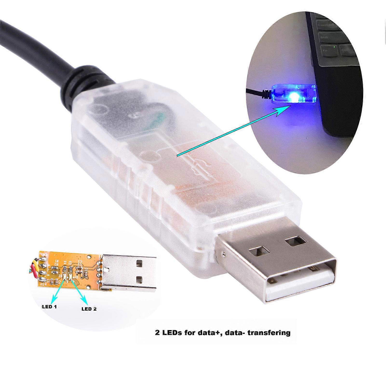 Câble USB RS485 XLR DMX512 FTDI 1,8m - Compatible SGM, DMXKing, DMXControl, Freestyler Pour Contrôle Éclairage Scène