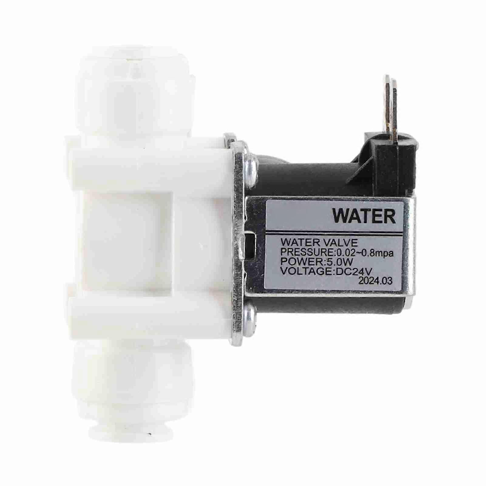 Risegun Water Valve 24VDC N/C Plastic Electric Sole Valve, Quick Connection Water Valve for Water Purifier, Compatible with Various Systems,