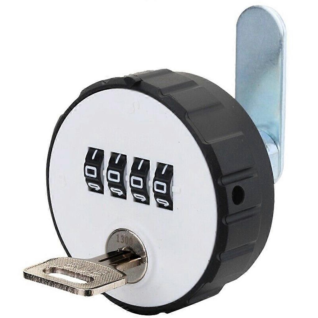 Combination Cabinet Cam Lock 4 Digital Round Padlock with for Key Drawer Door Gym School Locker with for Key Reset Secur
