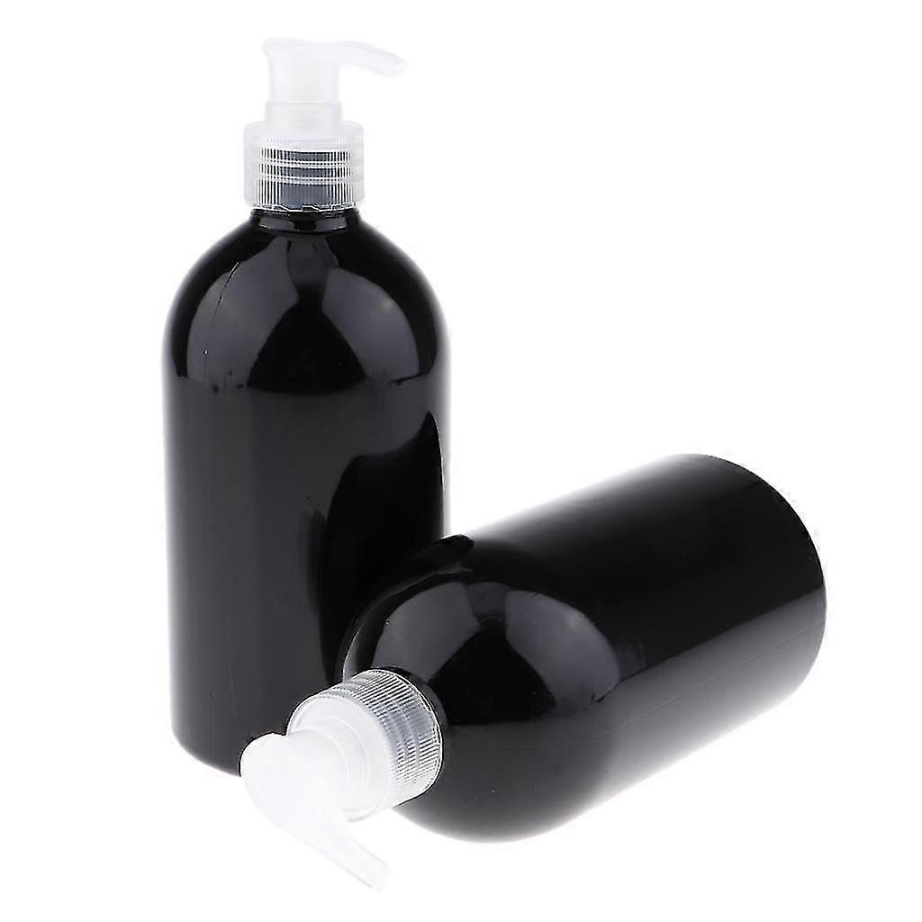 2Pcs 500mL Empty PET Shampoo Dispenser Pump Bottles Container Set White Pump