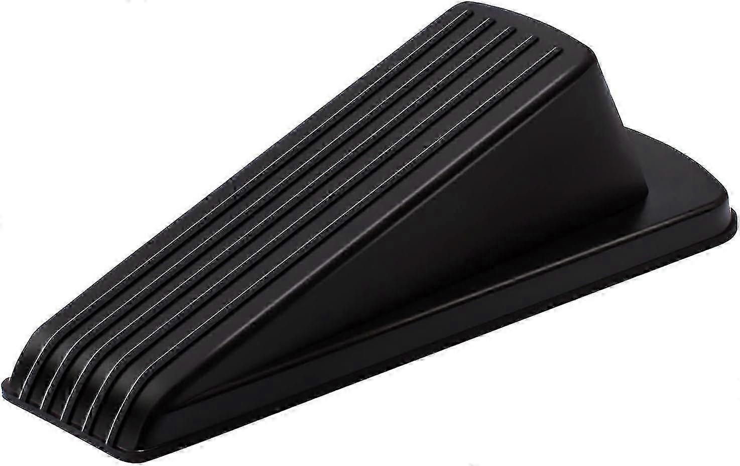 Door Stop - Rubber Door Stopper, Wedge (2 Pack, Black )