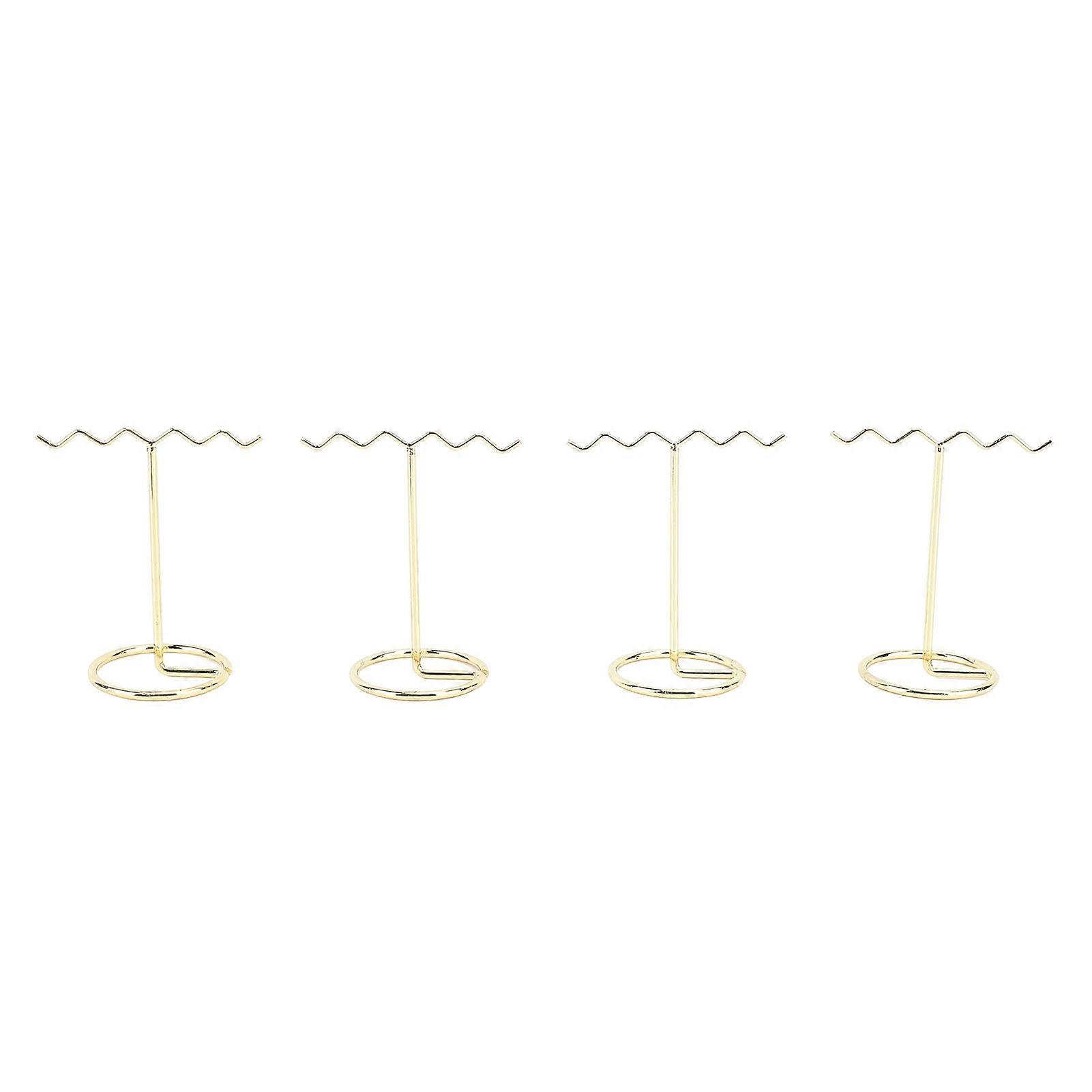 4pcs Earring Display Stand Electroplate Iron Earring Display Rack Stable Decorative Jewelry Display Hanger for Shops Exhibition Waving