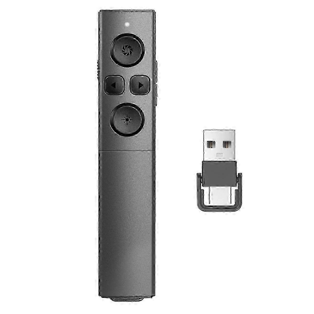 JiaWei Presenter Clicker Wireless PPT Clicker, 2-In-1 USB A/C Powerpoint Clicker, kompatibel mit Slide Volume Control mWs