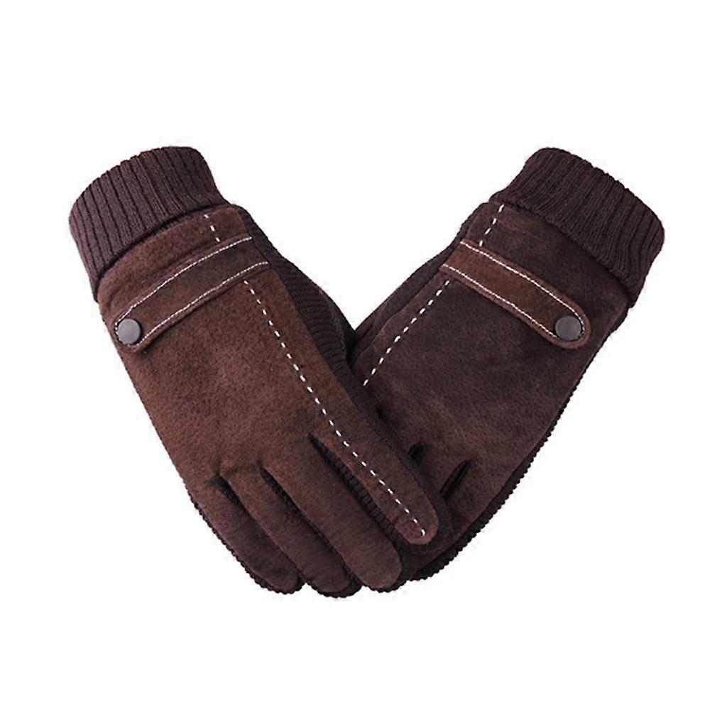 Winter Men Gloves Genuine Leather Touch Screen Compatible Warm Casual Outdoor Sport