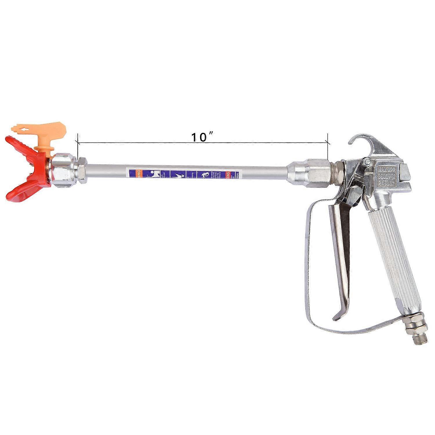 DUS136 Airless Paint Spray Gun with 3600 PSI High Pressure, 517 TIP, 10-Inch Extension Pole, Swivel Joint Design