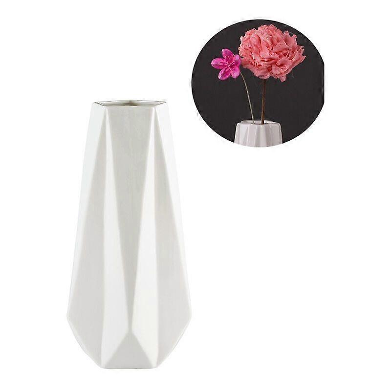 Rivet Modern, angular stoneware vase, 18.5 cm high, white
