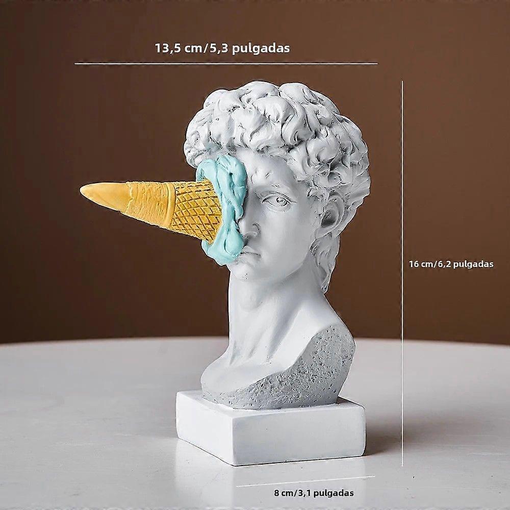 Nordic Modern Frosted David Statue Figurine Ornament for Home and Desk Office Decoration Postmodern Classical Style Resin Material