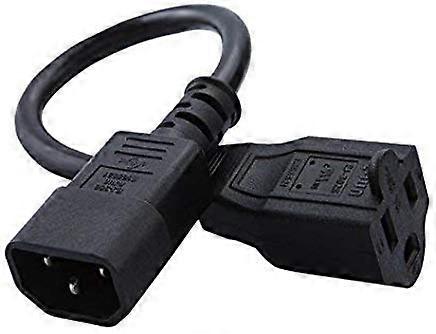 Power Adapter Cord 5-Pack, 1 Ft NEMA 5-15R To IEC320 C14, Black, 0.3m Computer Power Cord