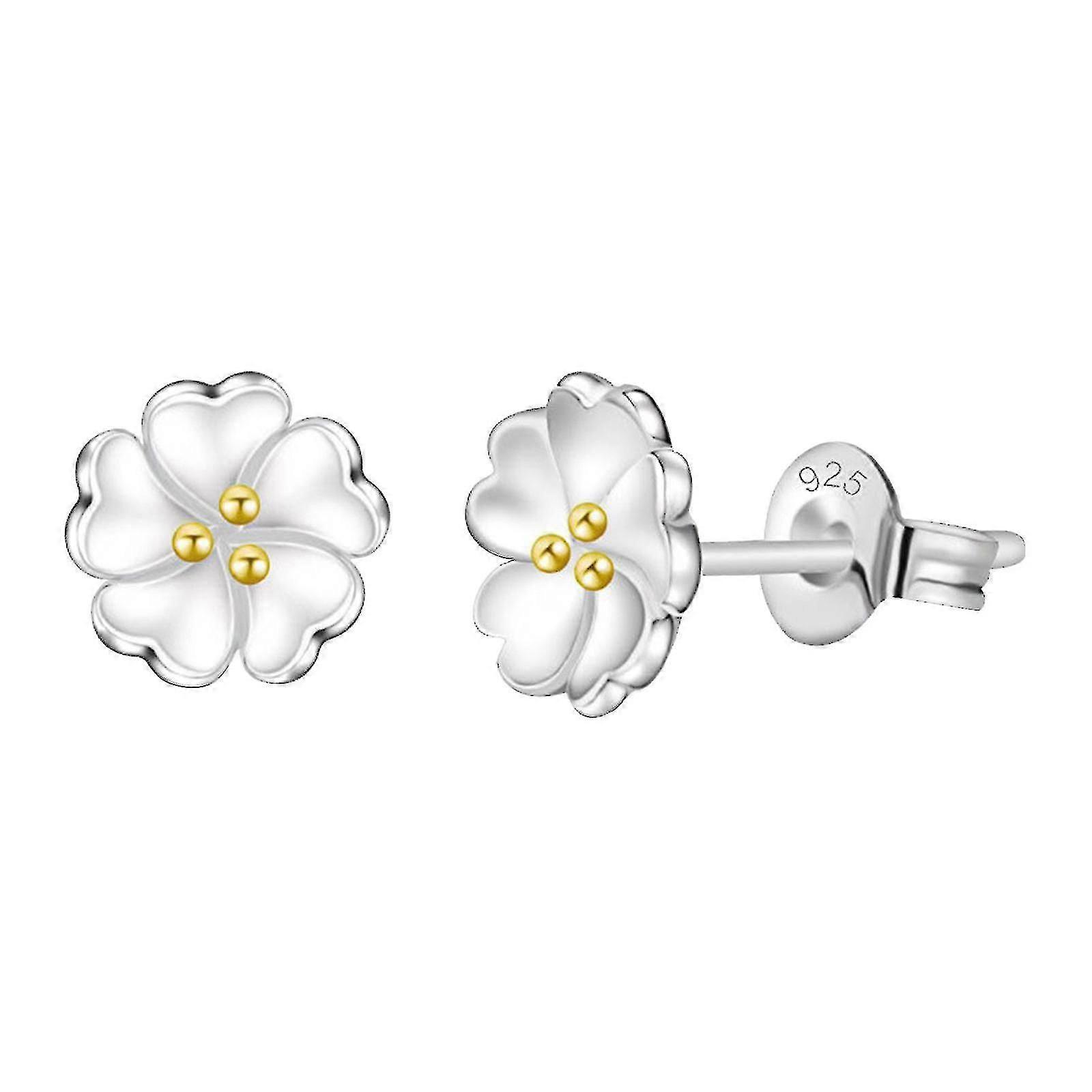 Temperament Silver Separation Electric Daisy Flower Stud Earrings