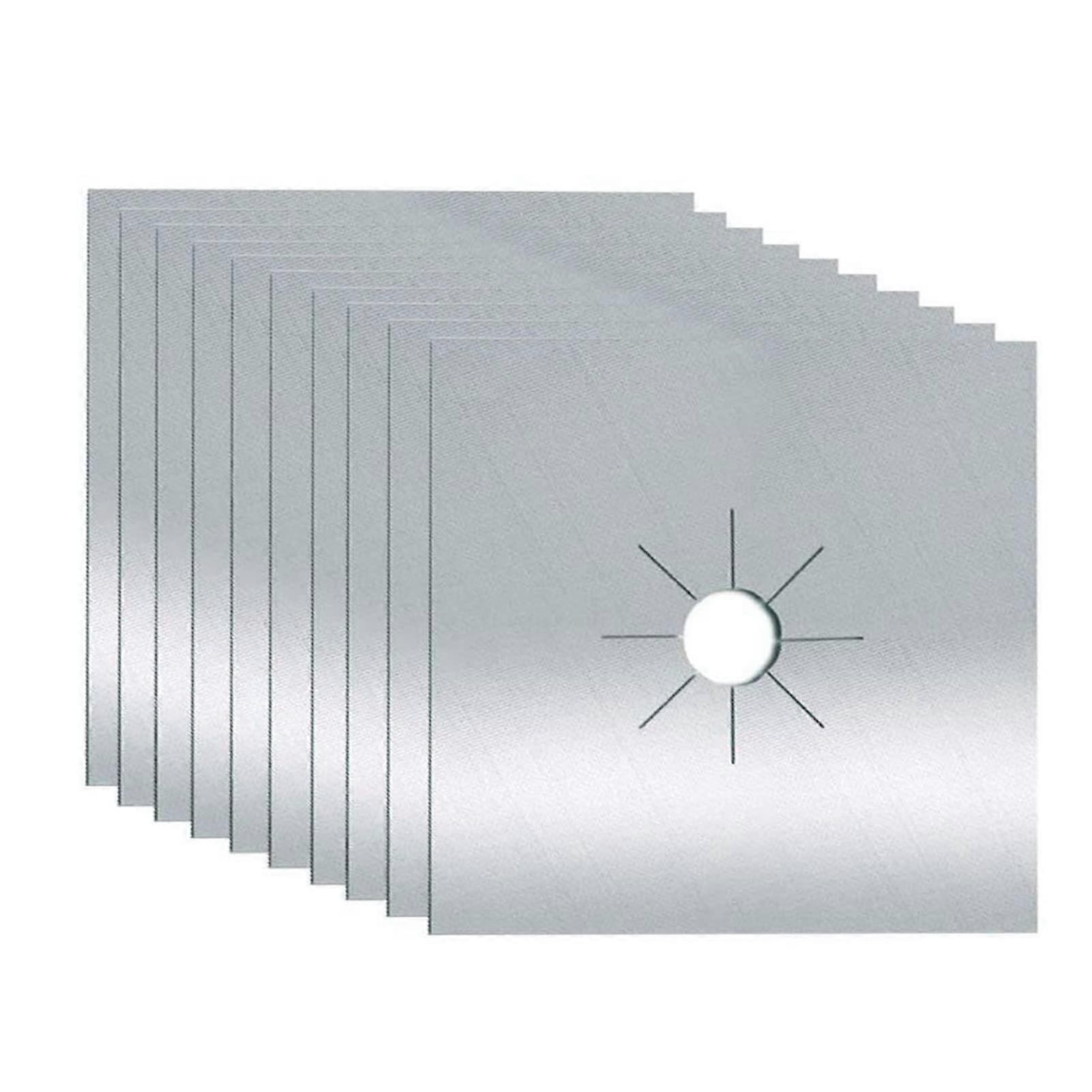 Gas Stove Covers Pack of 10, 27x27 cm, 0.2 mm Thick, Waterproof Heat-Resistant Non-Stick Protective Mats Black