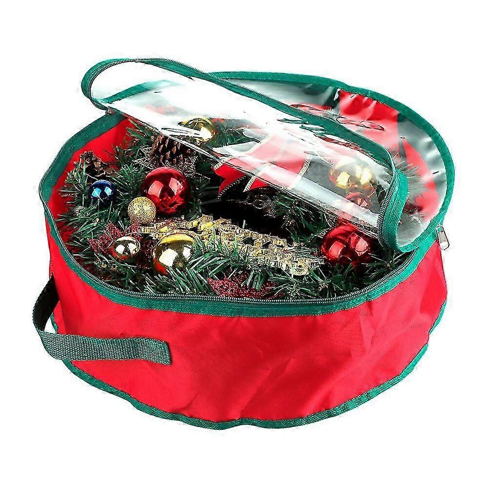 New Foldable Xmas Garland Storage Bag with Handle Transparent Window Tear Resistant Clean Up Holiday Carry Organizer Container Party Decor