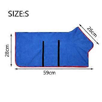Dog Towel, Microfibre Material Fast Drying Super Absorbent Dog Bath Robe, Pet with Adjustable Collar and Waist(Blue)