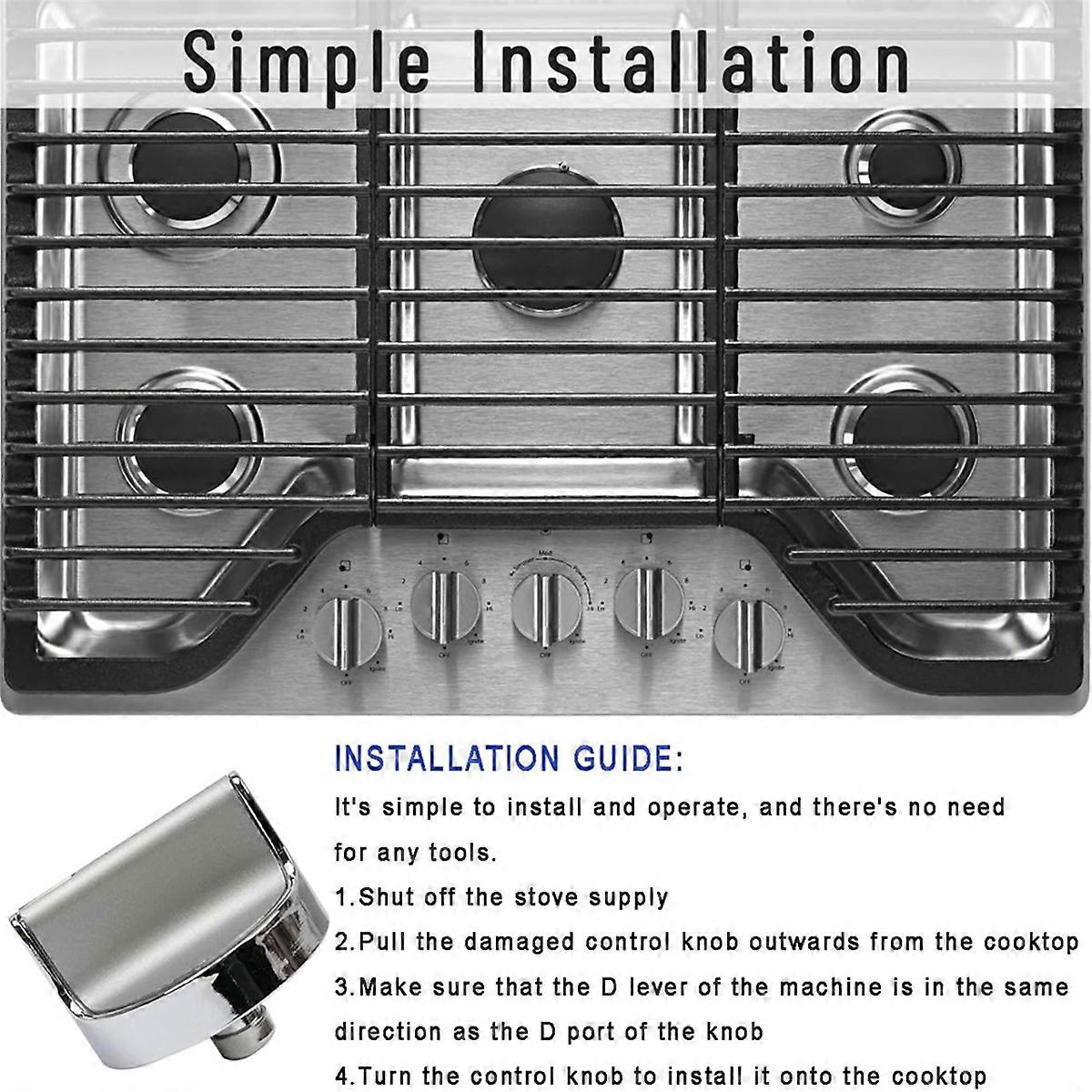 W10594481 Gas Stove Knobs Replacement for Range/Oven-Control Knob Replaces Ap6023301 Wcg97Us6Ds00 Kn