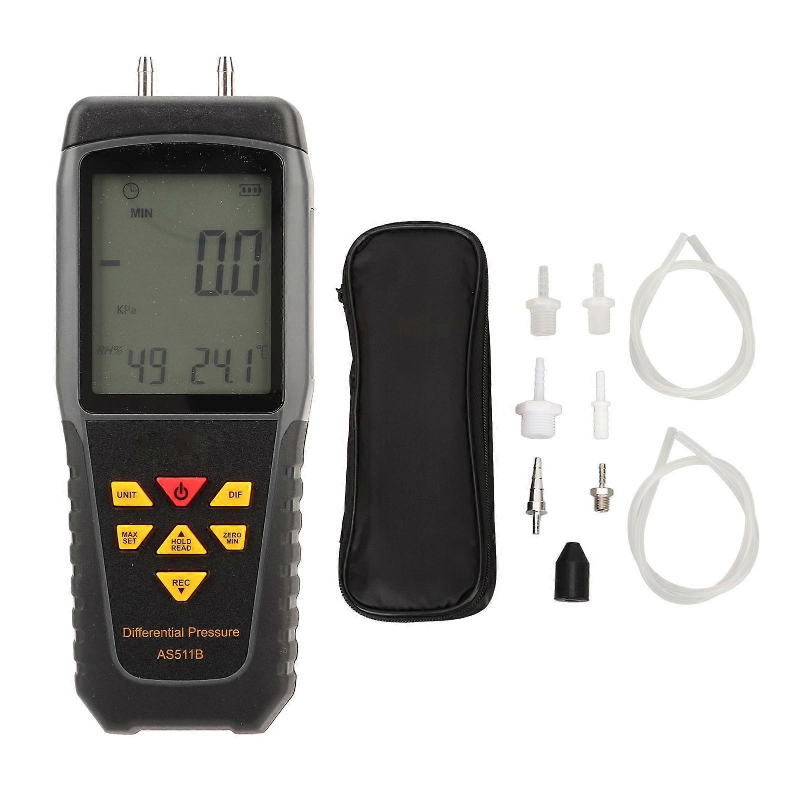 Differential Gauge LED Backlit Display Handheld Digital Gas Pressure Tester Differential Manometer