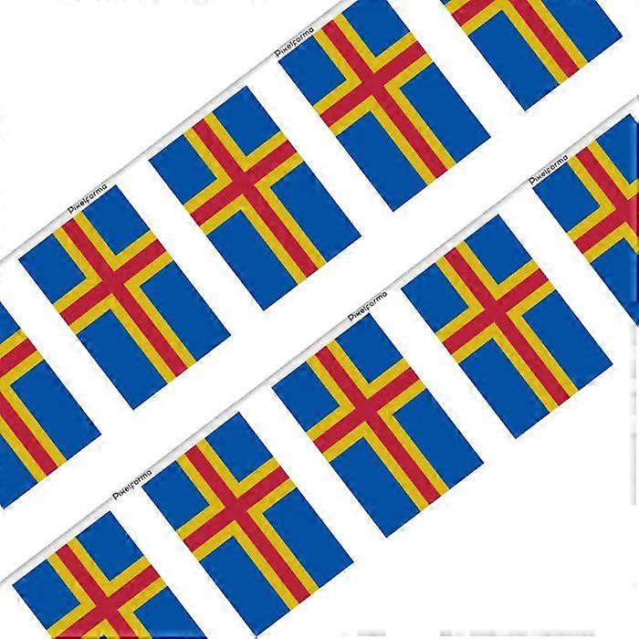 Flag Garland - Åland - 100 pieces - 14 x 21 cm - Multicolored - Polyester