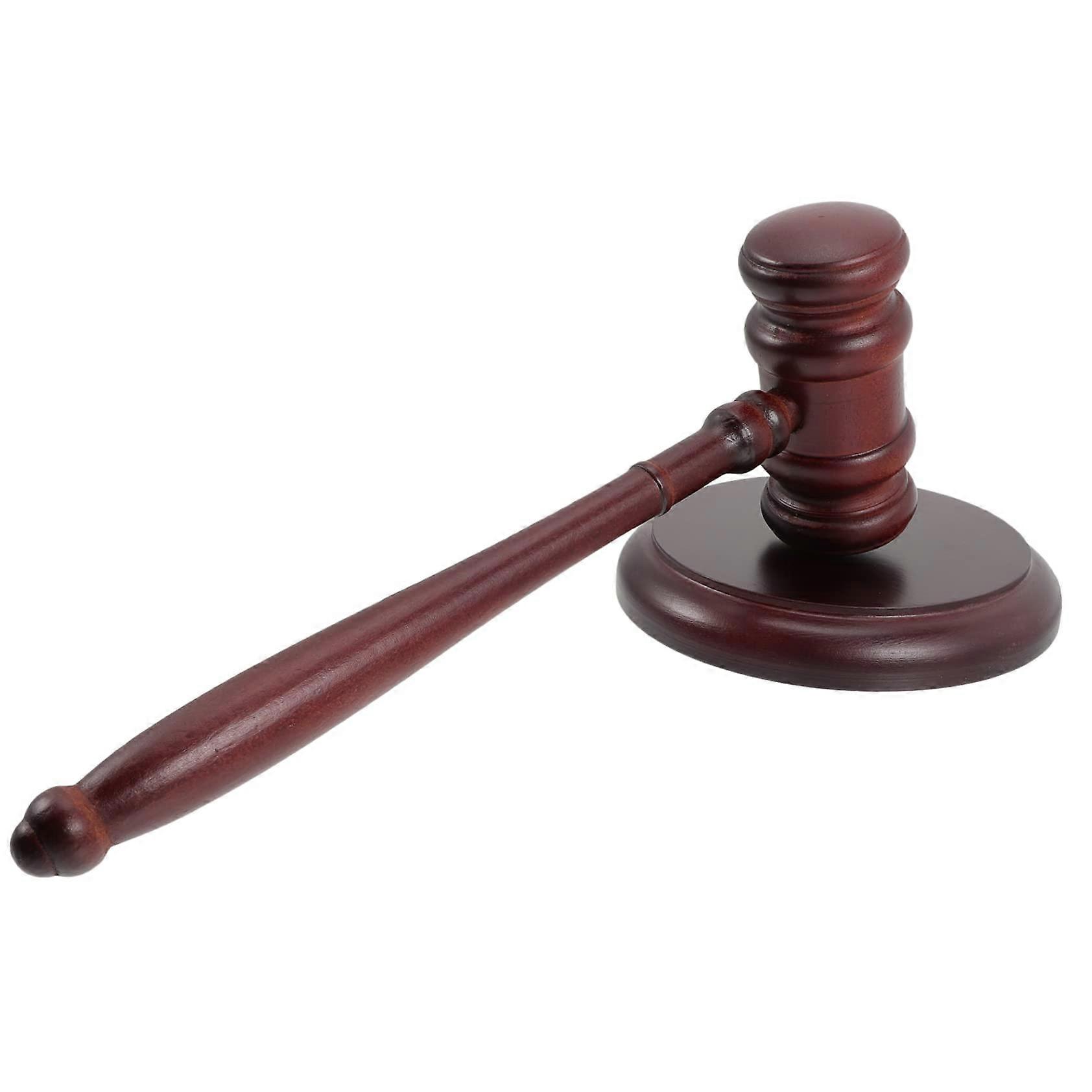 1Set Wooden Judge Gavel with Base for Lawyer Courtroom Prop Smooth Finish Loud Sound