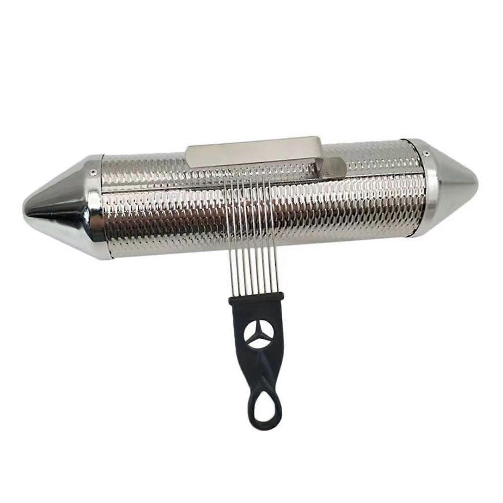 Musical instrument, cylindrical, Latin American percussion instruments, metal, guiro instrument, shaker with scraper 3x15