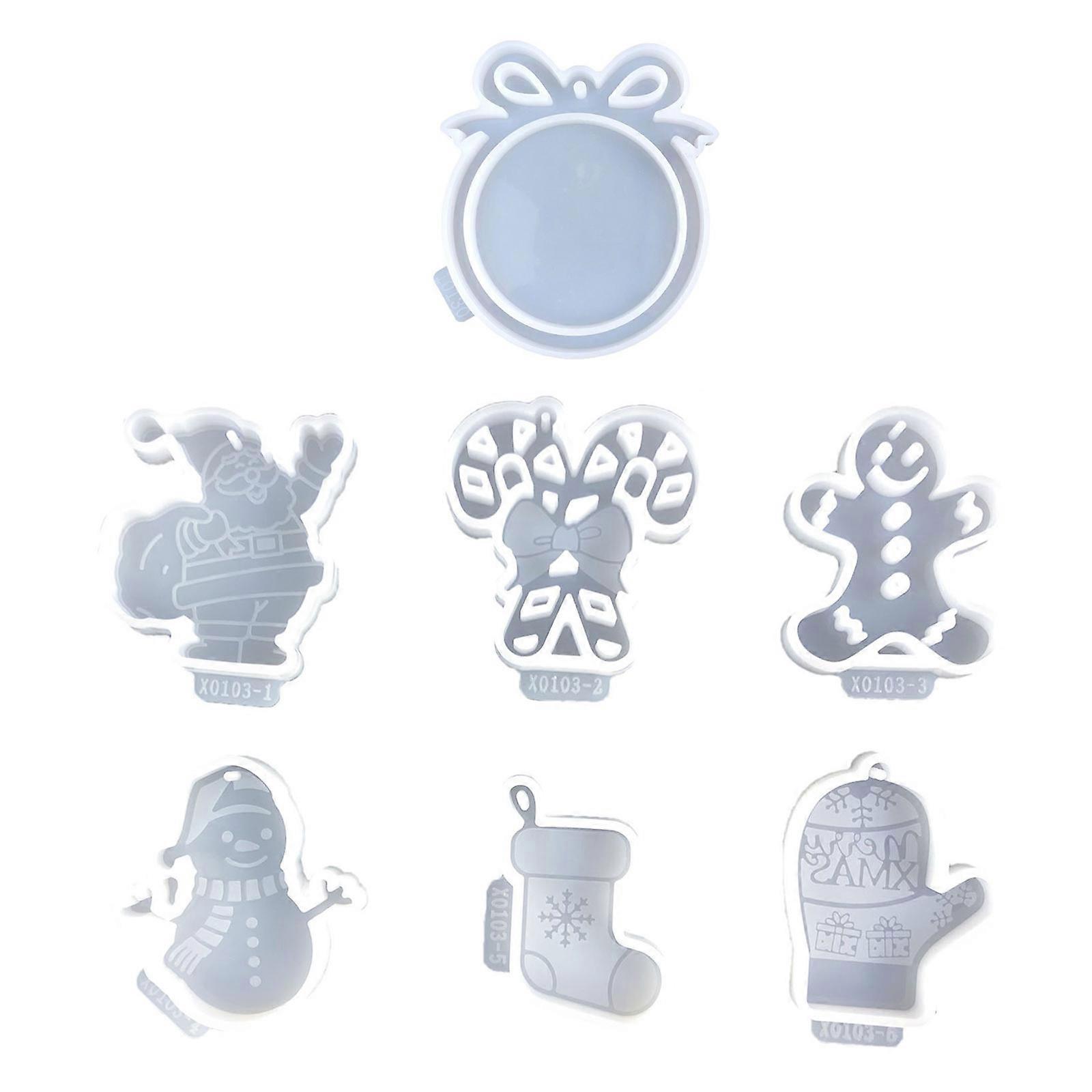 ホリデーウォールハンギングアートクラフトセット7個丈夫なシリコンモールドアクセサリークリスマスベーキングとデコレーション用