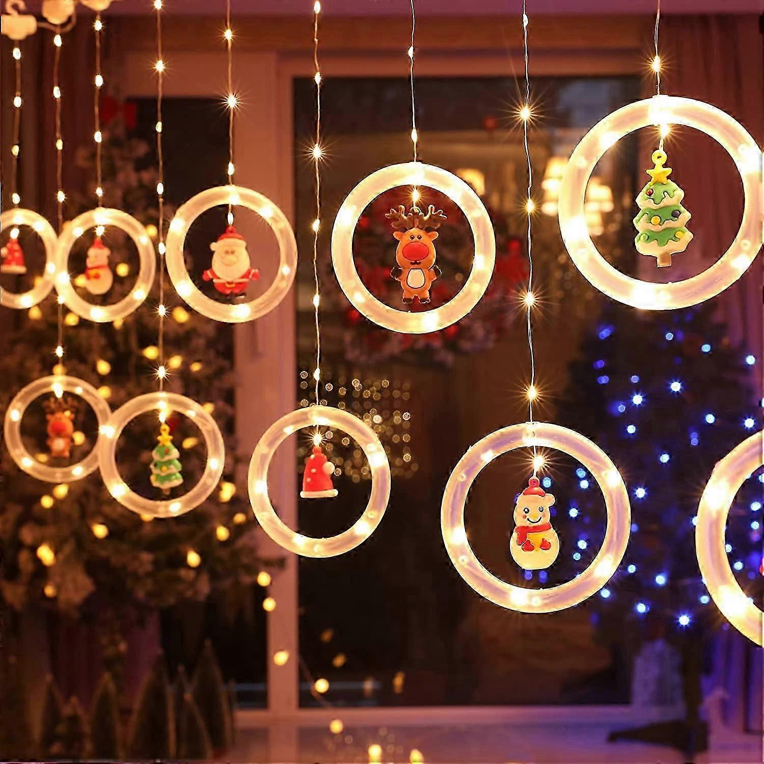 Christmas Decorations, 9.84ft Battery Operated Tree String Light With 10 Cute Diy Christmas Decor, 120 Led With Flashing Fairy Lights For Indoor Outdo
