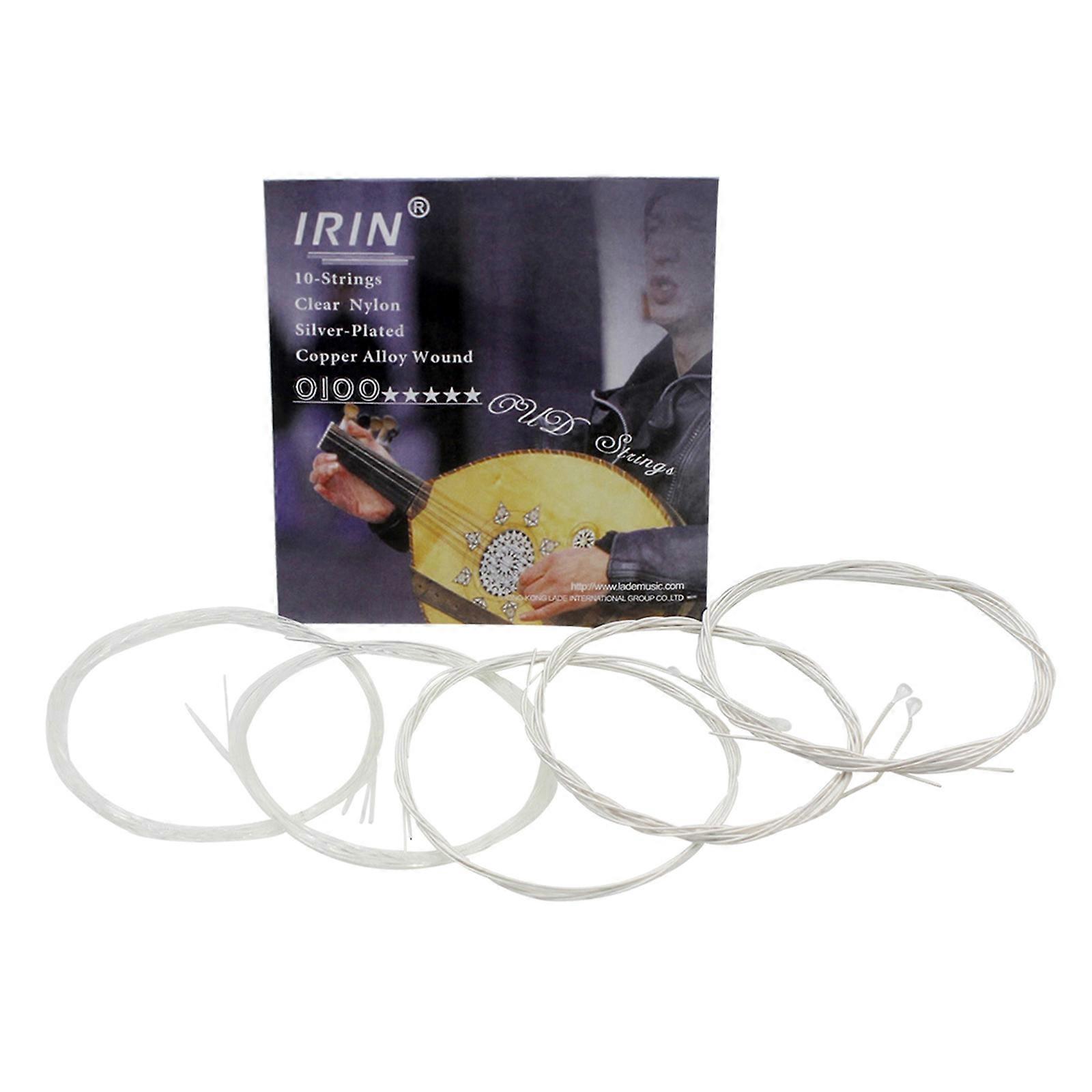Arabic Oud Strings,Replacement Oud Strings Set String Instrument Accessory Nylon Silver Plated Copper Alloy Wound String