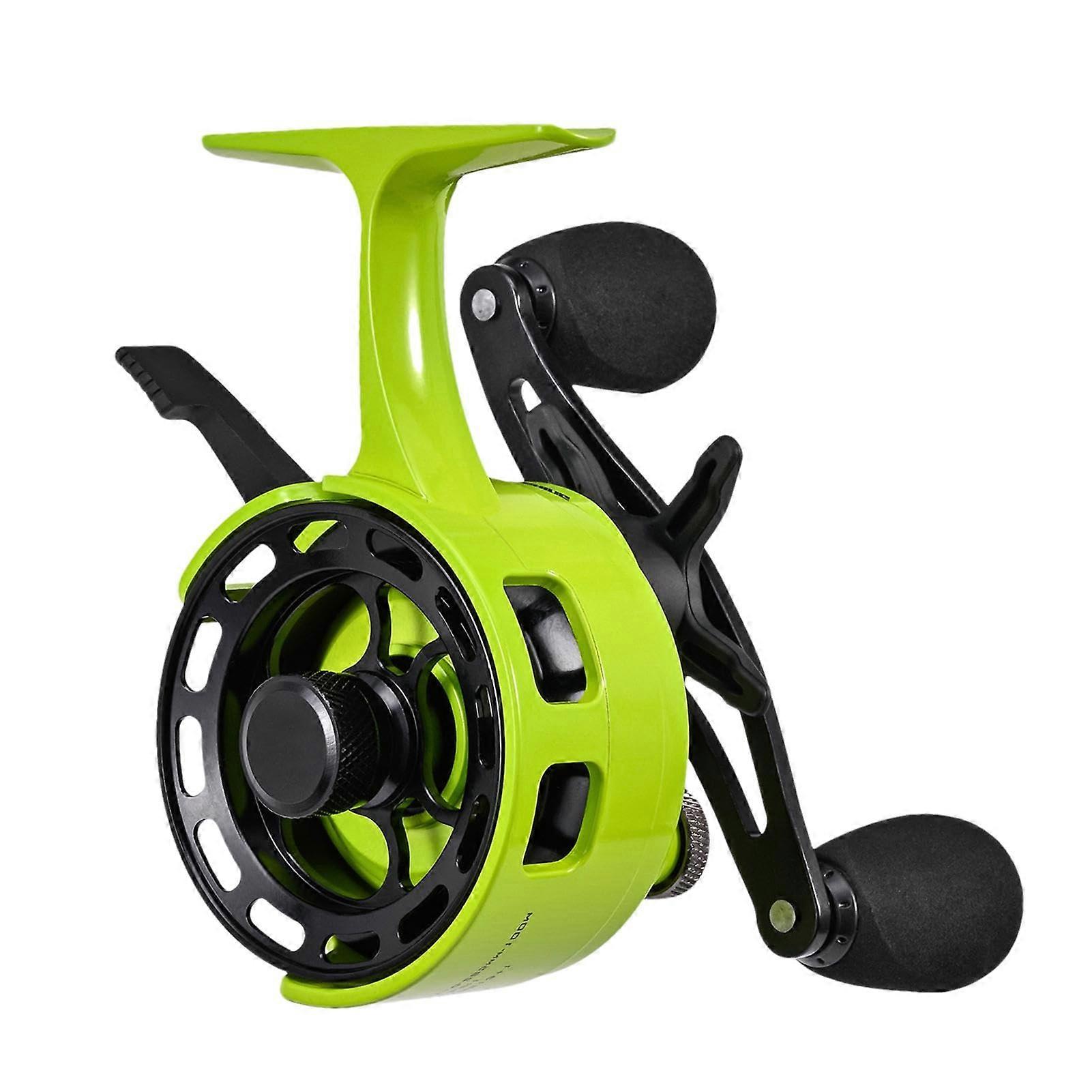 Inline fishing reel, large spool, spool, 3.2:1 ratio, ice fishing, CNC aluminum