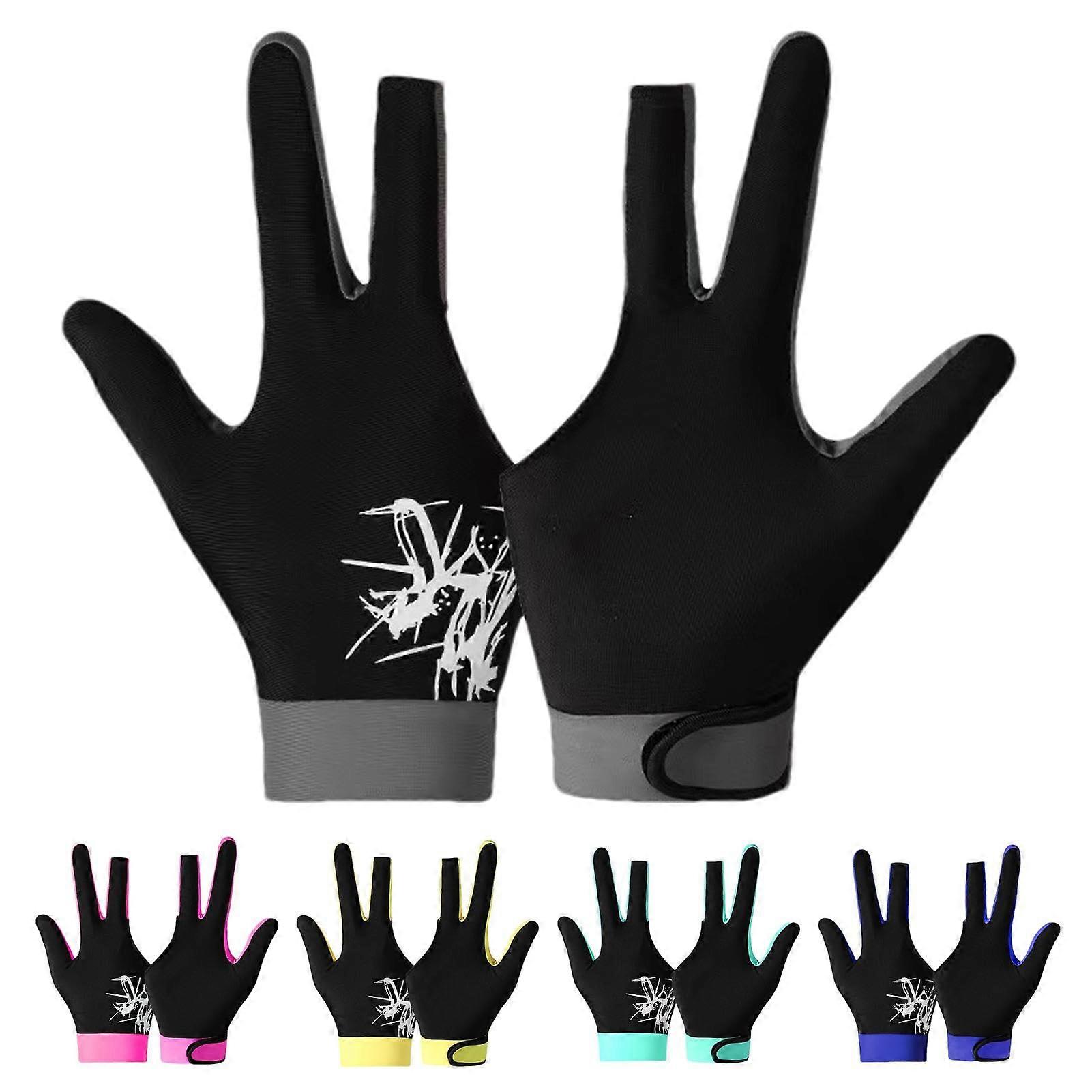 Mitaines de piscine à 3 doigts - gants de billard antidérapants pour la main gauche, design léger portable de couleur mer bleue