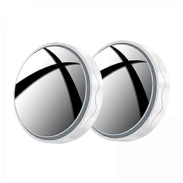 Set of 2 Car Side Mirrors, Circular Glass with Black Frame for Vehicles