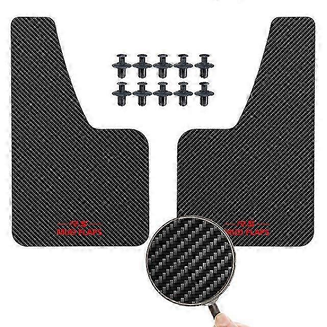 Universal Black and Red Effect Carbon Fiber Mudguards for Cars - Front and Rear Splash Guards for Enhanced Fender Protection and Styling Acc