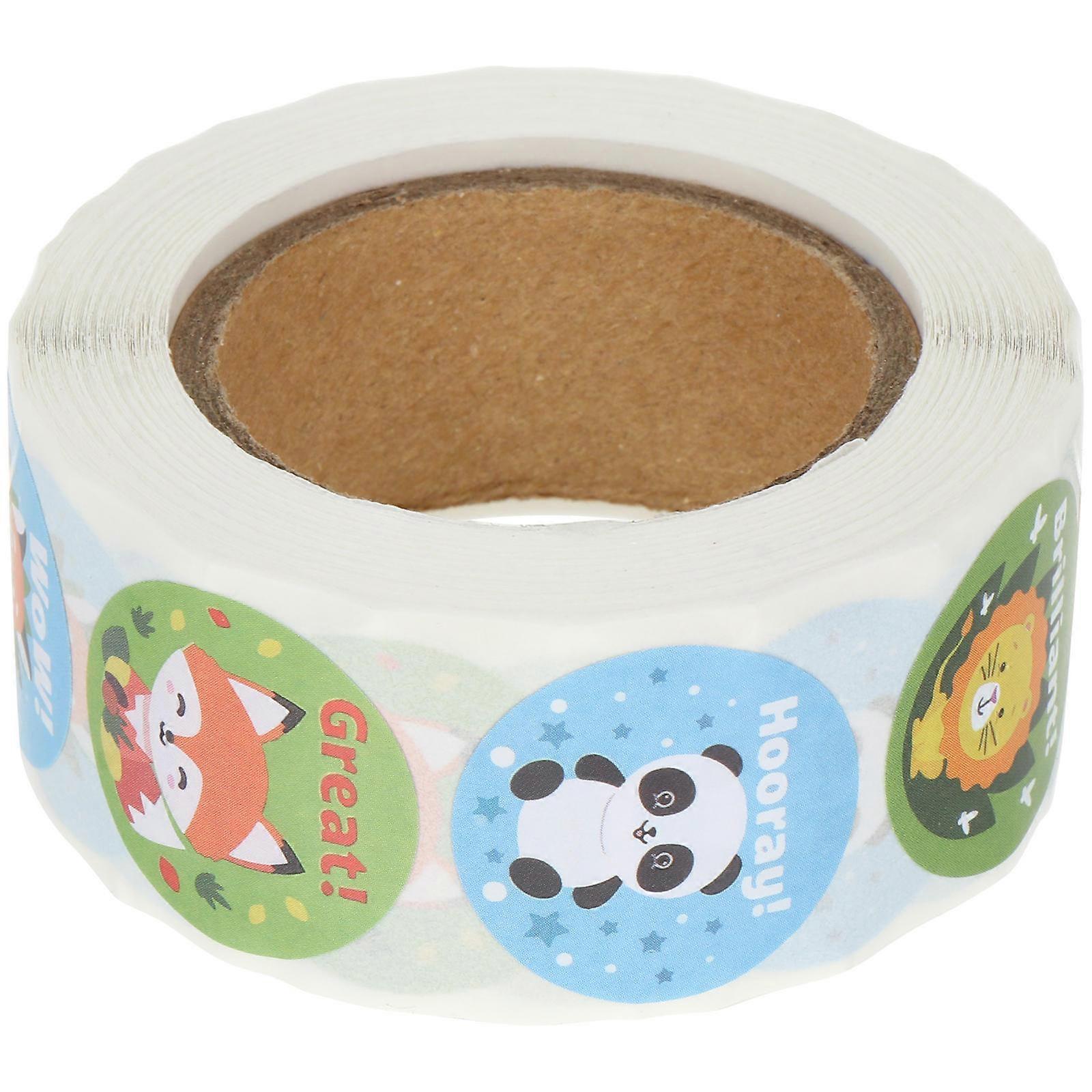 1 Roll/500pcs Cartoon Reward Stickers School Motivational Stickers for Kids