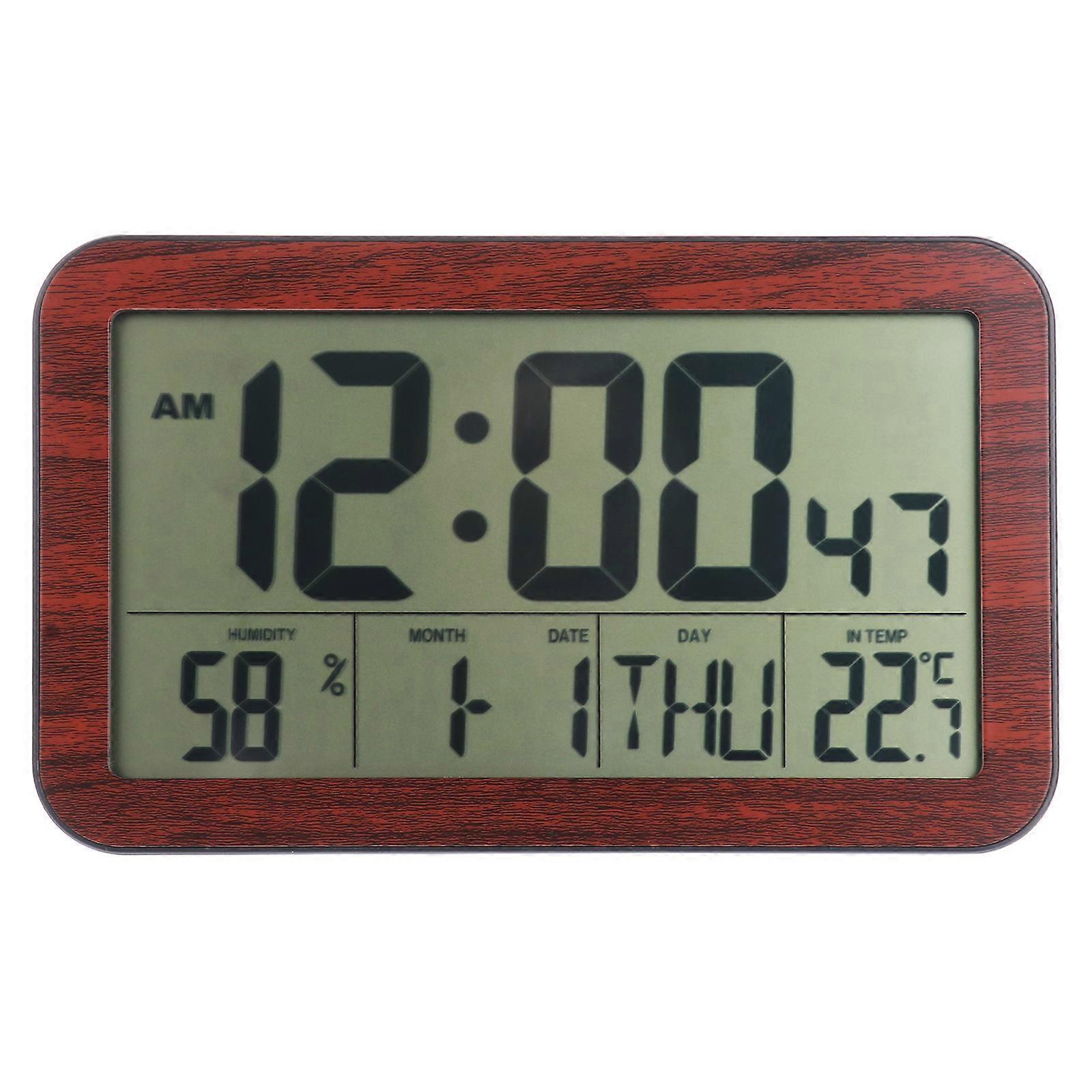 Multi Function Digital Hanging Clock with Temperature, Humidity Display, Calendar, Alarm – Silent, Stylish Design for Home, Office, Outdoor Use
