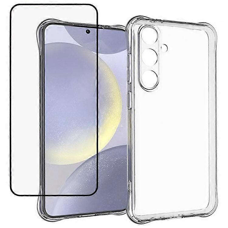 Compatible For Samsung Galaxy A56 5G Case 2.0mm TPU Clear Phone Cover with Tempered Glass Screen Protector
