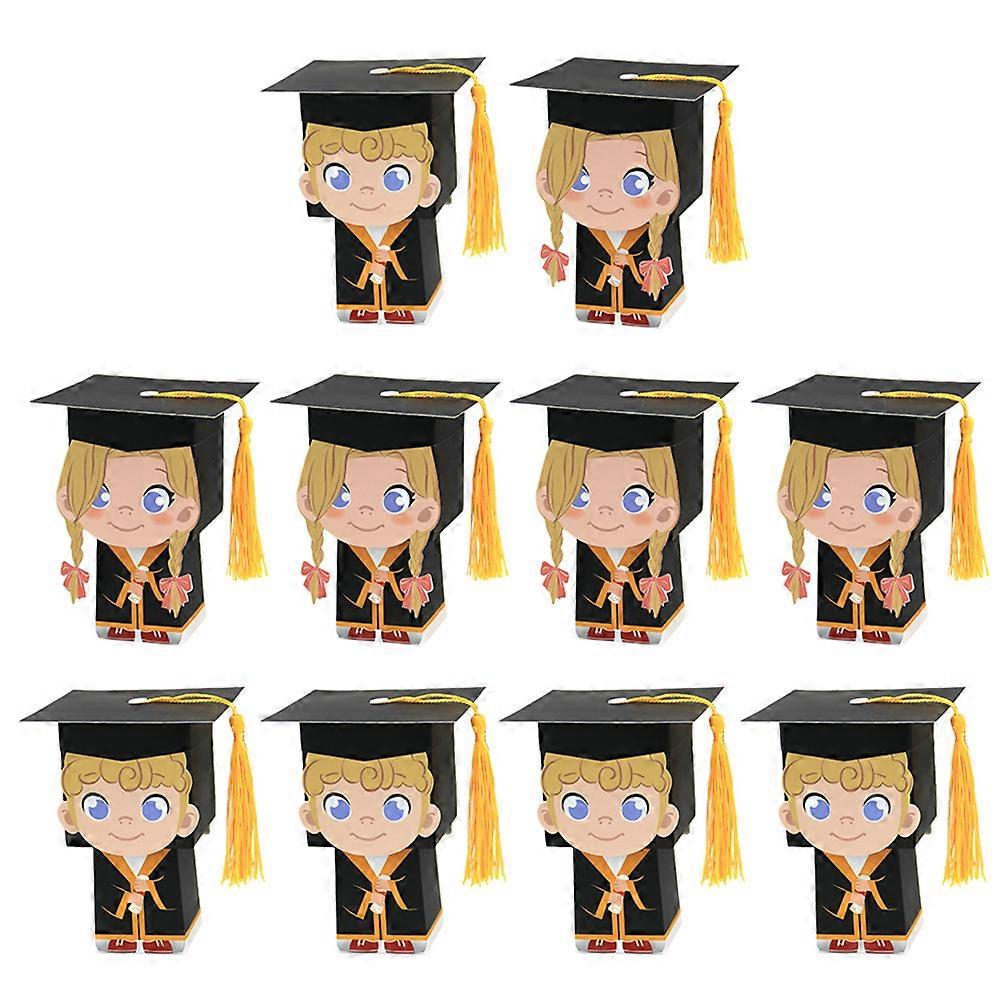 10Pcs Graduation Hat present Boxes Graduation Party Candy Boxes Sweets Box