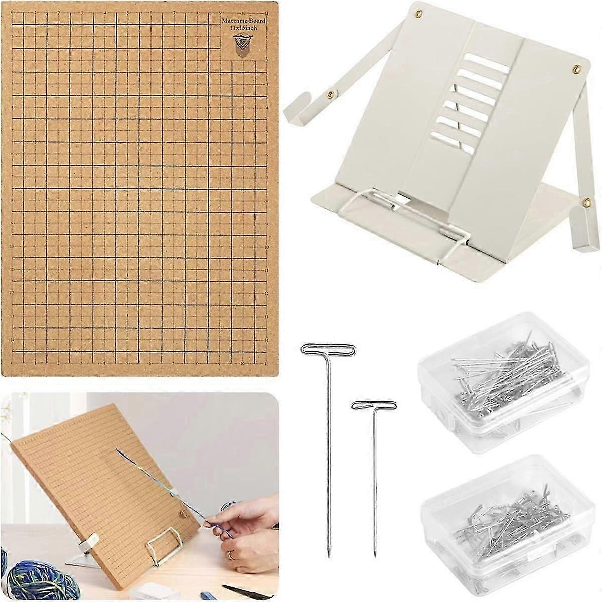Tassel Board with Stand & Pin, Adjustable Stand, Double-Sided Mesh Hand-Woven Board for Handmade Br