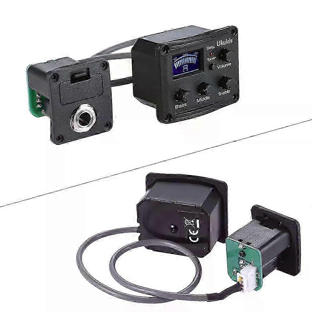 Ukulele Pickup Preamp with 3-Band EQ, Tuner & LCD Display