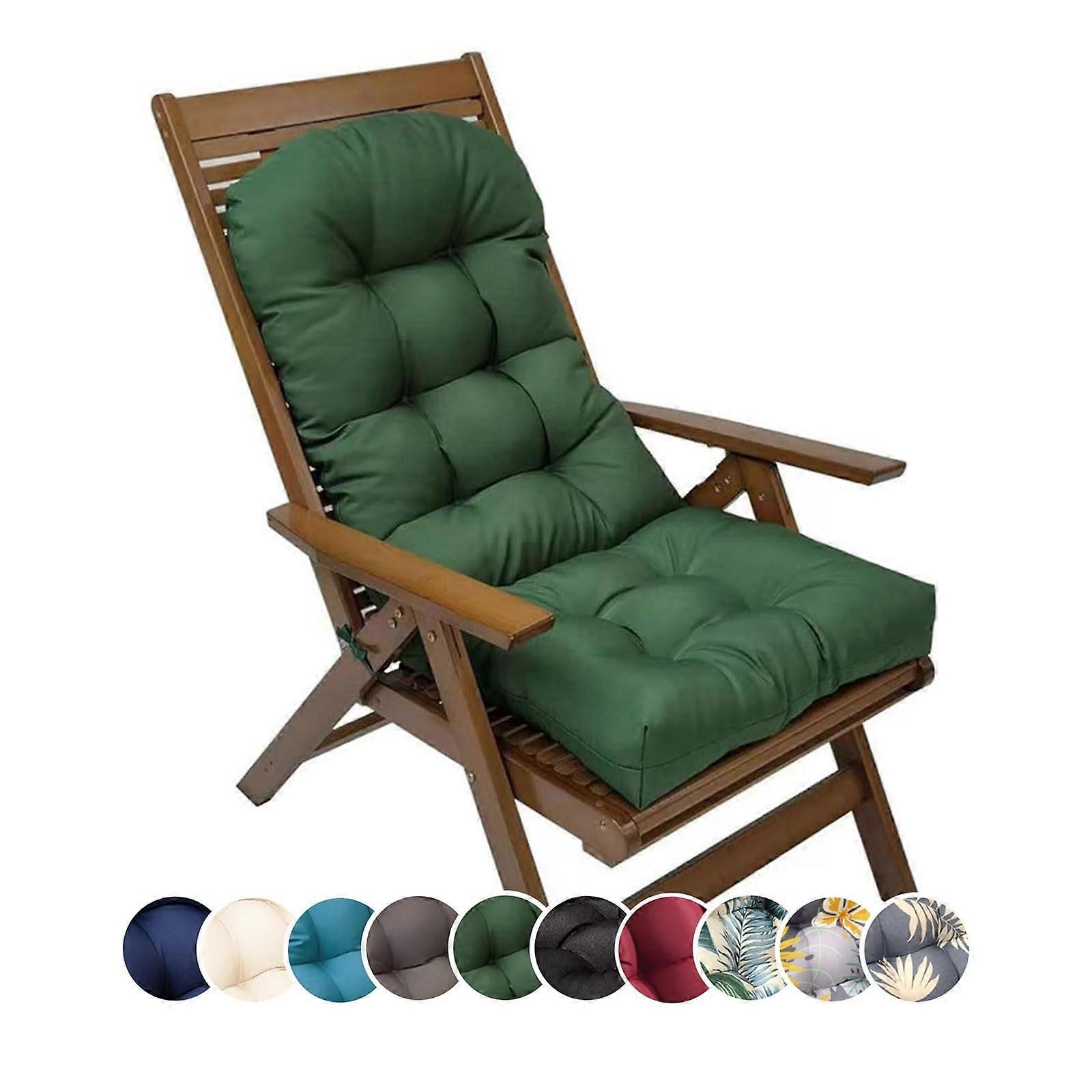 Waterproof High Back Chair Cushion with Ties for Tufted Rocking