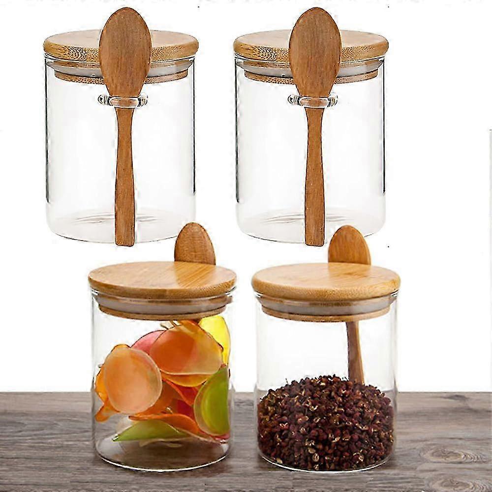 4パック17オンス気密ガラス瓶キッチン食品保管用